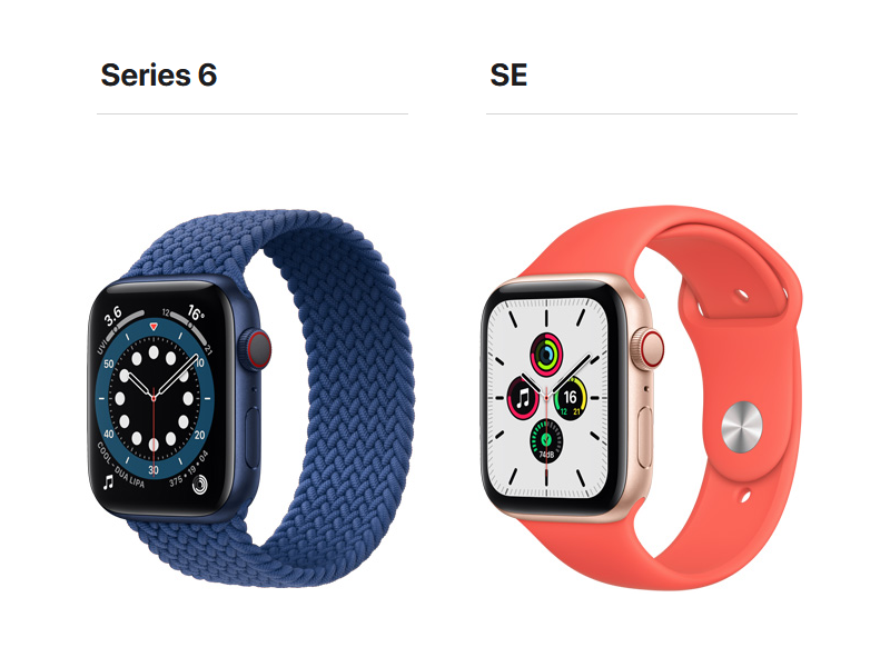 compare apple watch series 6 and apple watch se
