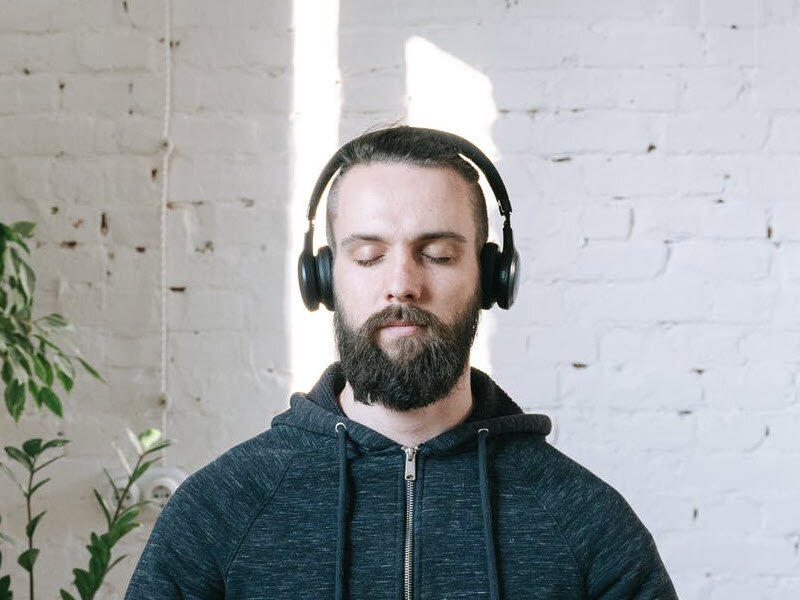 Man wearing headphone